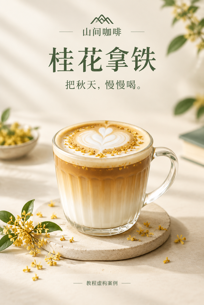 桂花拿铁海报实际生成示例